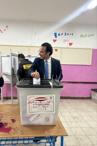 معاون وزير التموين يدلى بصوته في انتخابات الرئاسية لعام ٢٠٢٤
