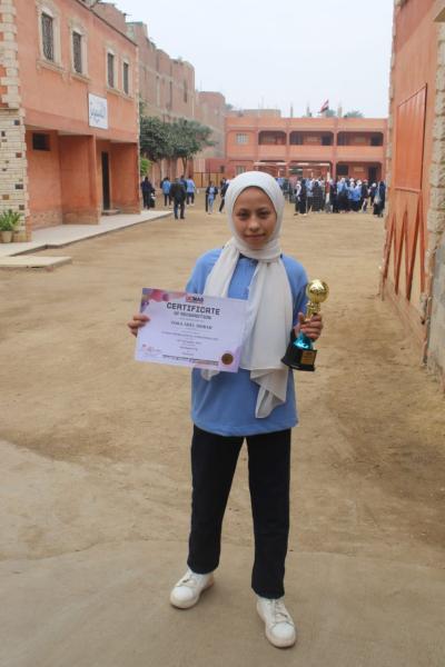 تلميذة مصرية بالصف الثانى الإعدادي تفوز بالمركز الثالث بأكبر مسابقة على مستوى العالم
