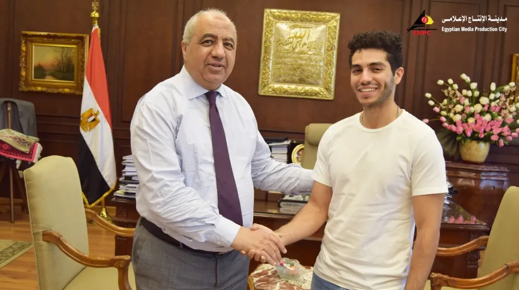 النجم المصري العالمى مينا مسعود..يزور مدينة الإنتاج الإعلامي ويشيد بإمكانياتها