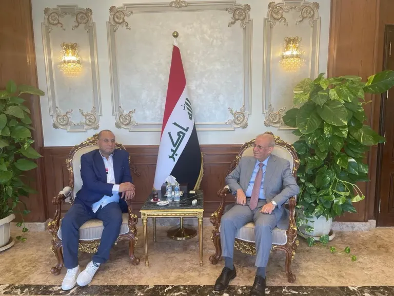 مسعد فودة..يلتقى السفير العراقى فى مصر لمناقشة الدور العراقى بإتحاد  الفنانين العرب
