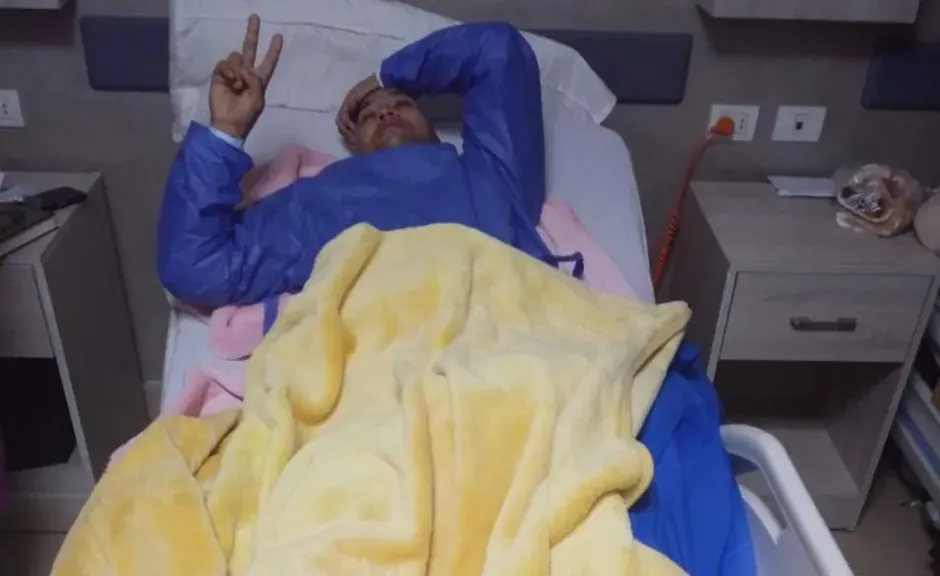 المصارع حامد على..يجرى عملية جراحية فى مستشفى الشرطة بالعجوزة