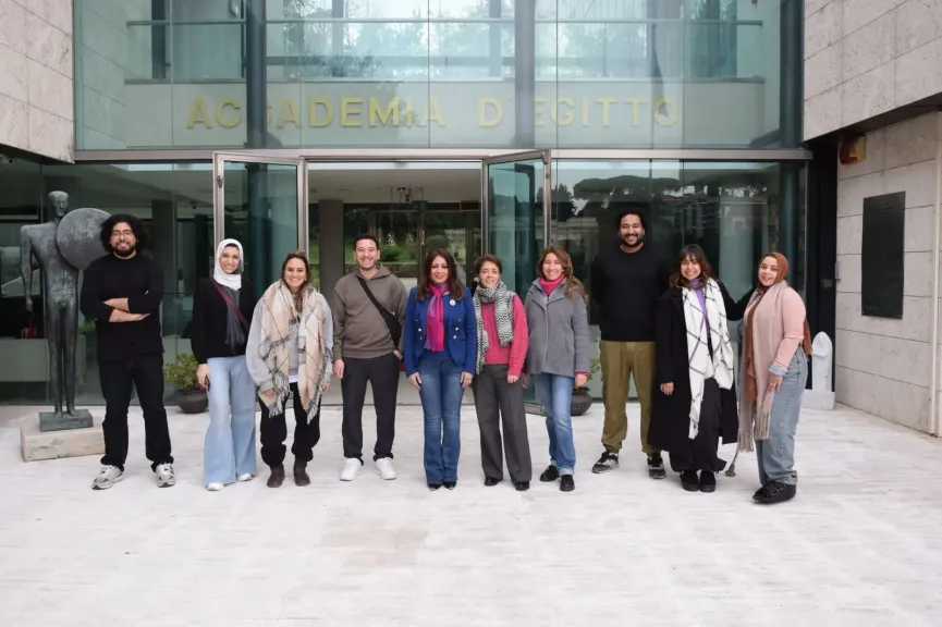 مدير الأكاديمية المصرية بروما تستقبل الفائزين بجائزة الدولة للإبداع