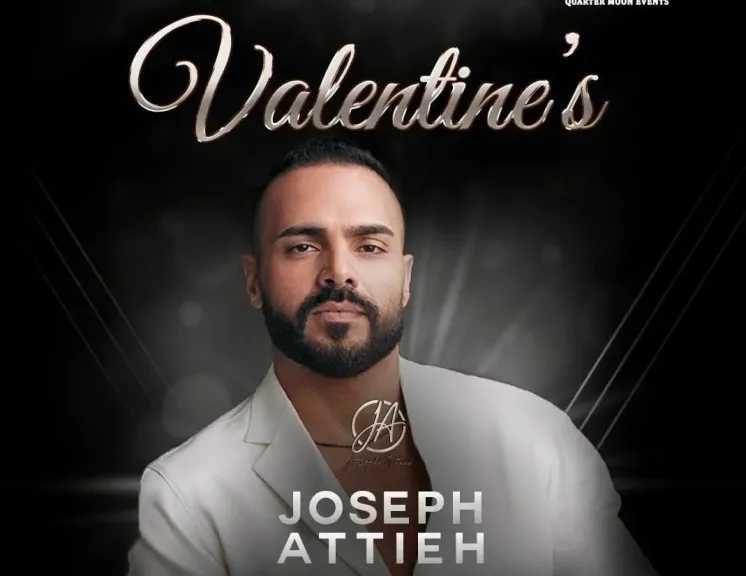 حفلان ل جوزيف عطية ..احتفالا بعيد الحب فى الأردن وأبوظبى وحلقة مع حسام المراغى فى Night Life