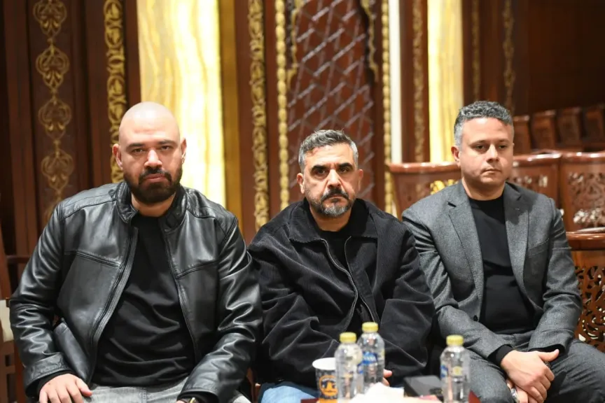 خالد تاج الدين ووليد سعد ووسام عبد المنعم..فى عزاء والد الموزّع أحمد إبراهيم
