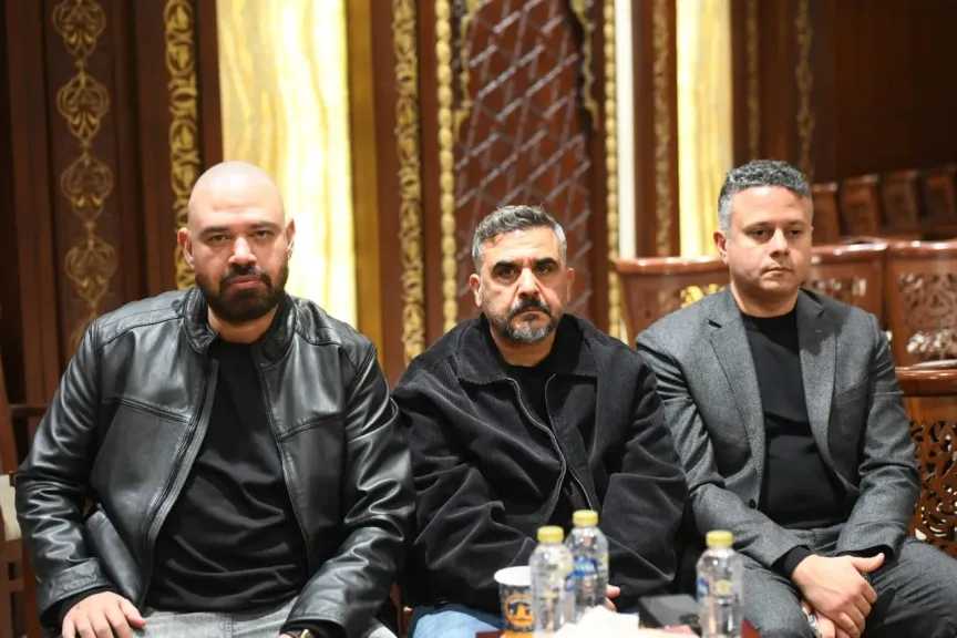 خالد تاج الدين ووليد سعد ووسام عبد المنعم..فى عزاء والد الموزّع أحمد إبراهيم