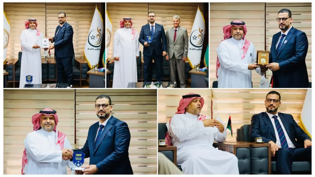 الدوسرى..يفتح بوابة التعاون مع ليبيا لتطوير كرة القدم المصغرة ولقاء رفيع مع وزير الرياضة الليبى