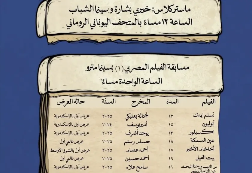 ماستر كلاس حول تجربة خيري بشارة ..وسينما الشباب بمهرجان الإسكندرية للفيلم القصير اليوم