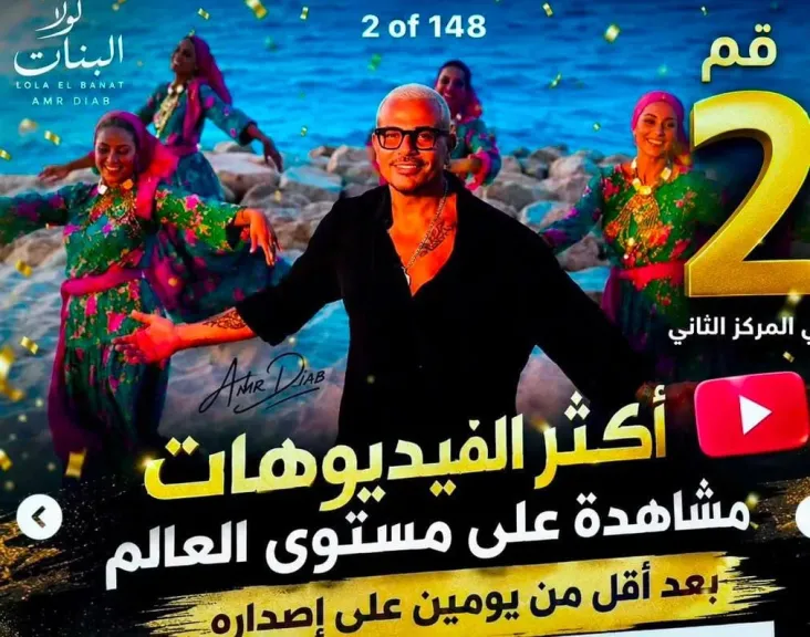 كليب” لولا البنات” يحتل المركز الثاني بقائمة أعلى الفيديوهات مشاهدة حول العالم
