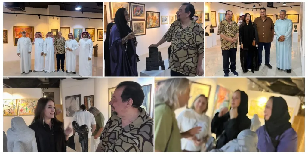 حضور فنى كبير فى إفتتاح معرض ” إبداعات مصرية معاصرة” بأتيليه جدة